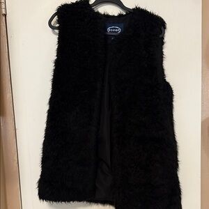 Scoop NYC Black Furry Vest